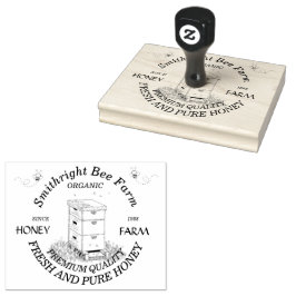 Boerderij van honingbijen met hiefrubberen stempel