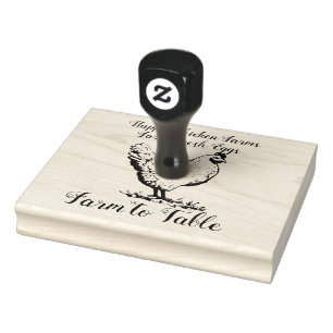 boerderij van kip aan tafel rubberstempel