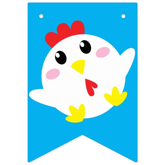 Boerderij van kippen Kinder 1e verjaardag Vlaggetjes (Eerste vlag)