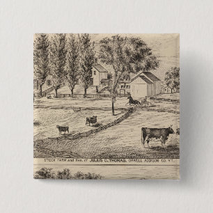 Boerderij van Orwell Vermont Vierkante Button 5,1 Cm