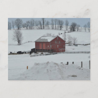 Boerderij van rode schors briefkaart