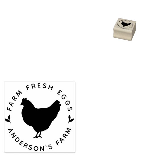 Boerderij van verse eierstip Kippen voor landbouwe Rubberstempel (Gestempeld)
