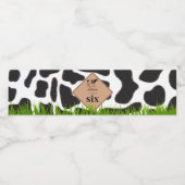 Boerderij van zwarte en witte Koe Dierensterfdag T Waterfles Etiket (Enkel label)