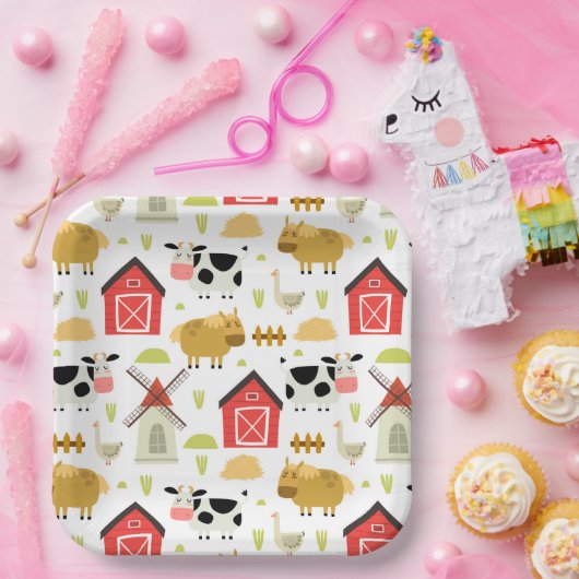 Boerderij Verjaardag Baby shower Papieren Bordje (Feest)