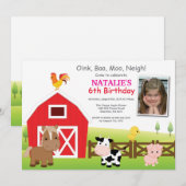 Boerderij Verjaardag Uitnodiging Land Barnyard Par (Voorkant / Achterkant)