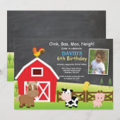 Boerderij Verjaardag Uitnodiging Land Barnyard Par (Voorkant / Achterkant)