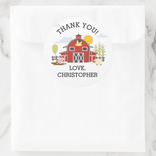 Boerderij Verjaardagsfeestje Sticker (Tas)