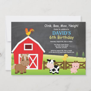 Boerderij verjaardagsuitnodiging Barnyard Feest Kaart
