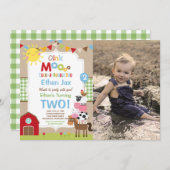 Boerderij Verjaardagsuitnodiging Barnyard Verjaard Kaart (Voorkant / Achterkant)