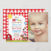 Boerderij Verjaardagsuitnodiging Barnyard Verjaard Kaart (Voorkant / Achterkant)