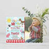 Boerderij Verjaardagsuitnodiging Oud MacDonald Boe Kaart (Staand voorkant)