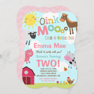 Boerderij Verjaardagsuitnodiging Oud MacDonald Boe Kaart