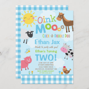 Boerderij Verjaardagsuitnodiging Oud MacDonald Boe Kaart