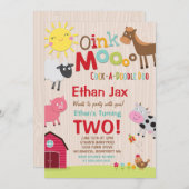 Boerderij Verjaardagsuitnodiging Oud MacDonald Boe Kaart (Voorkant / Achterkant)
