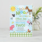 Boerderij Verjaardagsuitnodiging Oud MacDonald Boe Kaart (Staand voorkant)