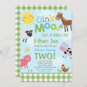 Boerderij Verjaardagsuitnodiging Oud MacDonald Boe Kaart (Voorkant / Achterkant)