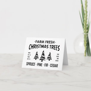 BOERDERIJ VERS CHRISTMAS TREES FEESTDAGEN KAART