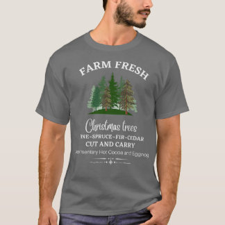 BOERDERIJ VERS CHRISTMAS TREES, PIJN, SPRUCE, FIR, T-SHIRT