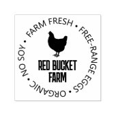 Boerderij Vers ei Kip Silhouette Self-inking Zelfinktende Stempel (Design)