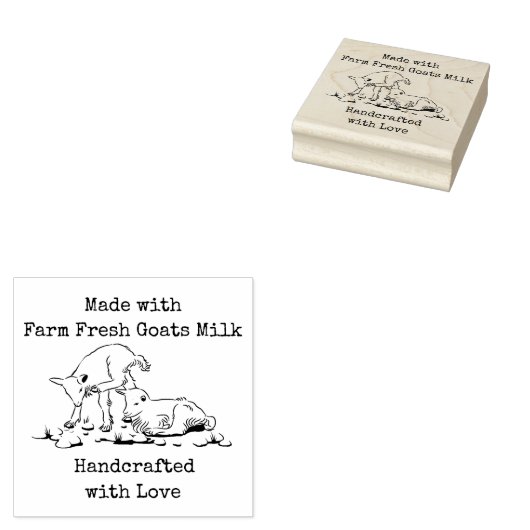Boerderij Vers Geitenmelk - handgemaakt met liefde Rubberstempel (Gestempeld)