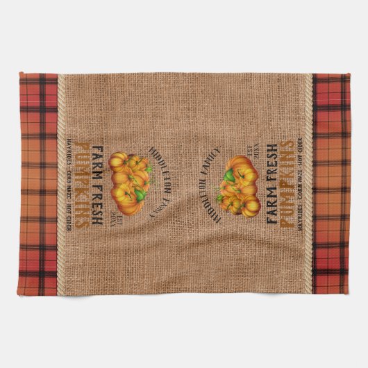 Boerderij Vers pompoen in een Rustige en Pset Theedoek (Horizontaal)