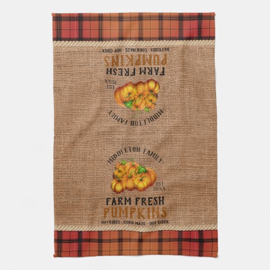Boerderij Vers pompoen in een Rustige en Pset Theedoek (Verticaal)