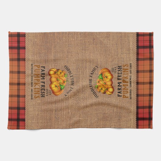 Boerderij Vers pompoenen, en geplakt Theedoek (Horizontaal)