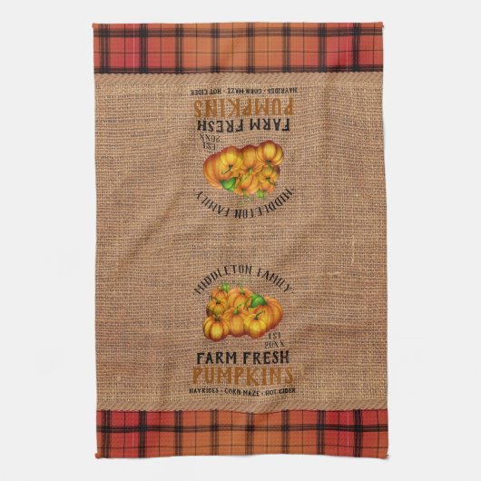 Boerderij Vers pompoenen, en geplakt Theedoek (Verticaal)