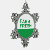 Boerderij, vers tin sneeuwvlok ornament (Links)