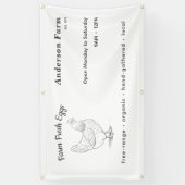 Boerderij Verse Eieren Banner met Hen (Verticaal)