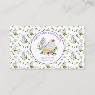 Boerderij verse eieren Chicken Lavender Floral Visitekaartje