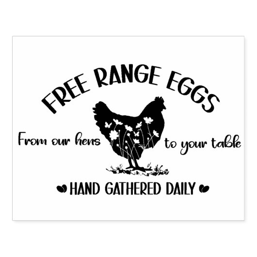 Boerderij Verse eieren Eiervrije uitloop Eiwitstem Rubberstempel (Afrduk)