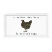Boerderij Verse eieren  Hen Eiwitkarton Etiket (Voorkant)