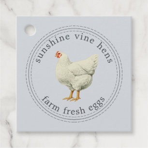 Boerderij Verse eieren Hen Modern Eg Doos Blauw Bedankjes Labels