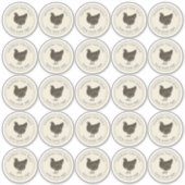 Boerderij Verse eieren Karton Antiek Wit 2,5 inch Sticker (Voorkant)