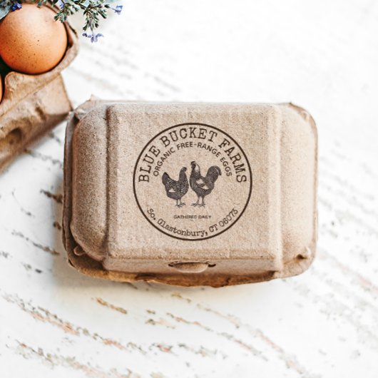  Boerderij Verse eieren Kartonnen doos Rubberstempel