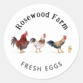 Boerderij verse eieren Kip Ronde Sticker (Voorkant)