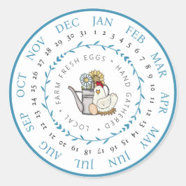 Boerderij Verse eieren Kleine Bedrijfs Eieren Doos Ronde Sticker