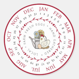 Boerderij Verse eieren Kleine Bedrijfs Eieren Doos Ronde Sticker