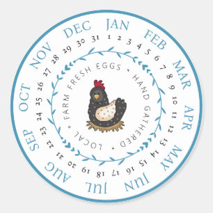 Boerderij Verse eieren Kleine Bedrijfs Eieren Doos Ronde Sticker