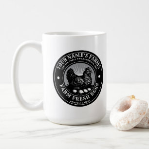 Boerderij Verse Eieren Label Sjabloon Koffiemok