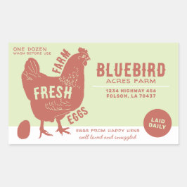 Boerderij verse eieren rechthoekige sticker