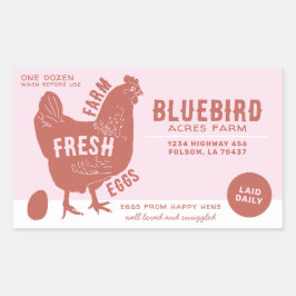Boerderij verse eieren rechthoekige sticker