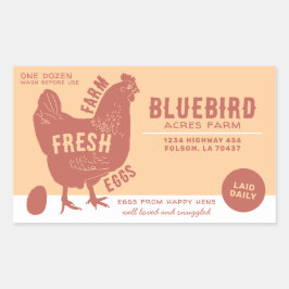 Boerderij verse eieren rechthoekige sticker