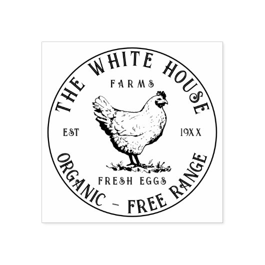 Boerderij Verse eieren Stempel | Gepersonaliseerde (Afrduk)