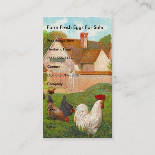 Boerderij Verse eieren voor verkoop Visitekaartje (Voorkant)
