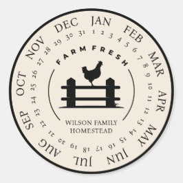  Boerderij Verse eierkarton Kleine Onderneming Ronde Sticker