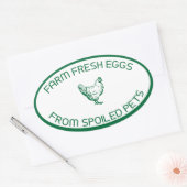 Boerderij Verse eitjes van Spoiled Pets Karton Ovale Sticker (Envelop)