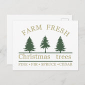 Boerderij verse kerstpijnbomen feestdagenkaart (Voorkant / Achterkant)