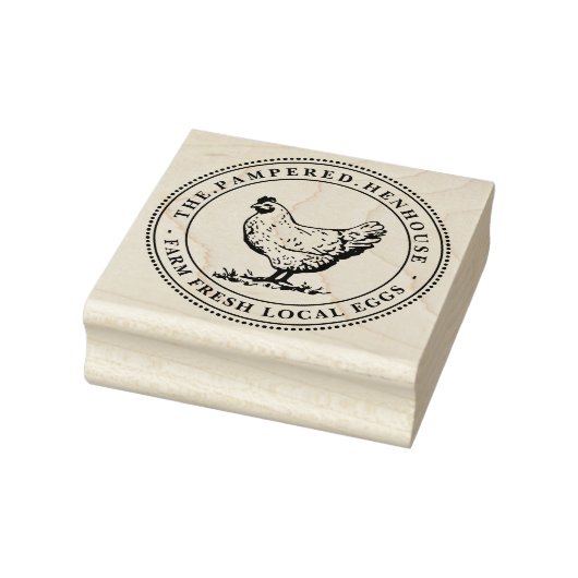 Boerderij Verse lokale eieren Hen Stamp Rubberstempel (Stempel)